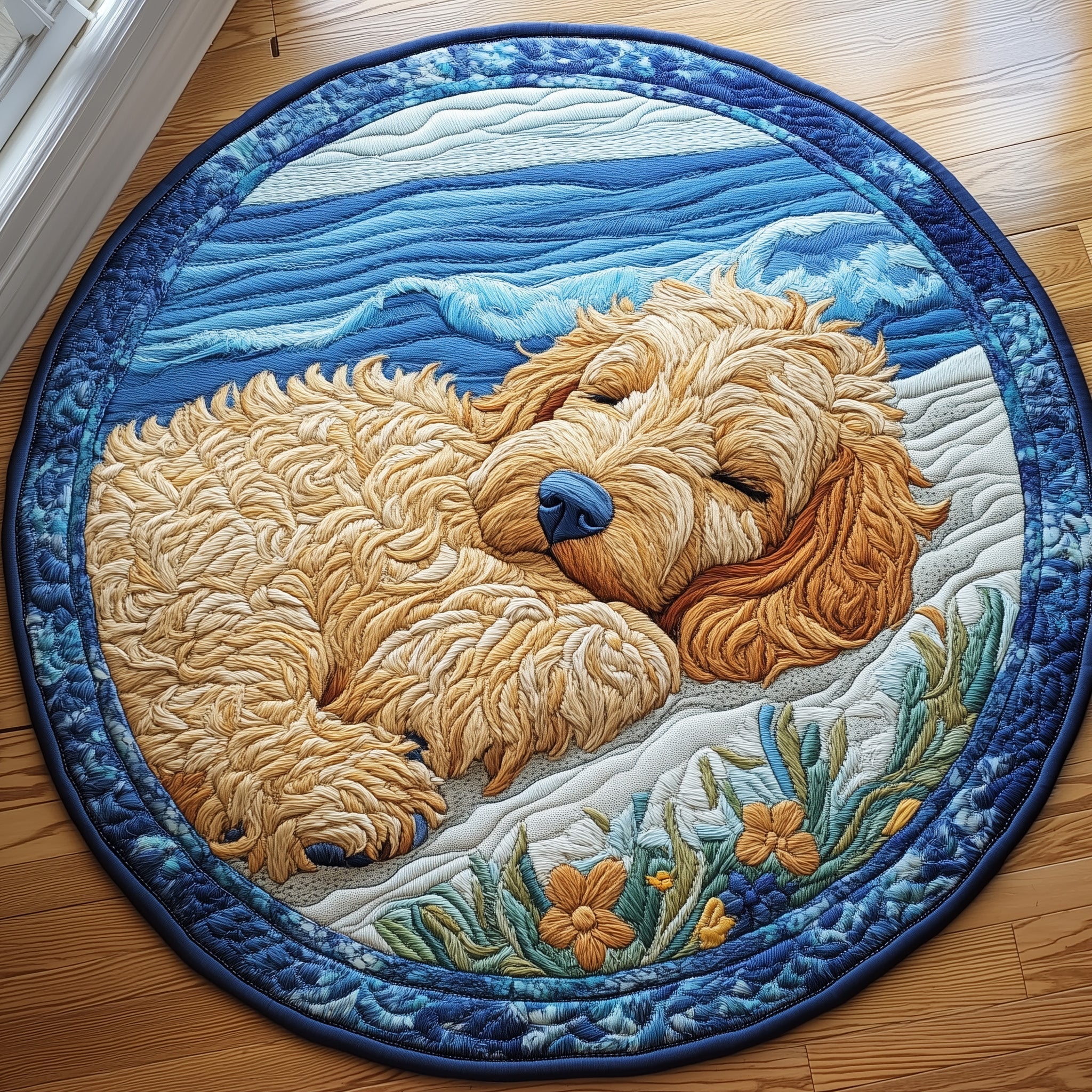 Beach Dreamy Doodle Quilted Round Mat Christmas Gift