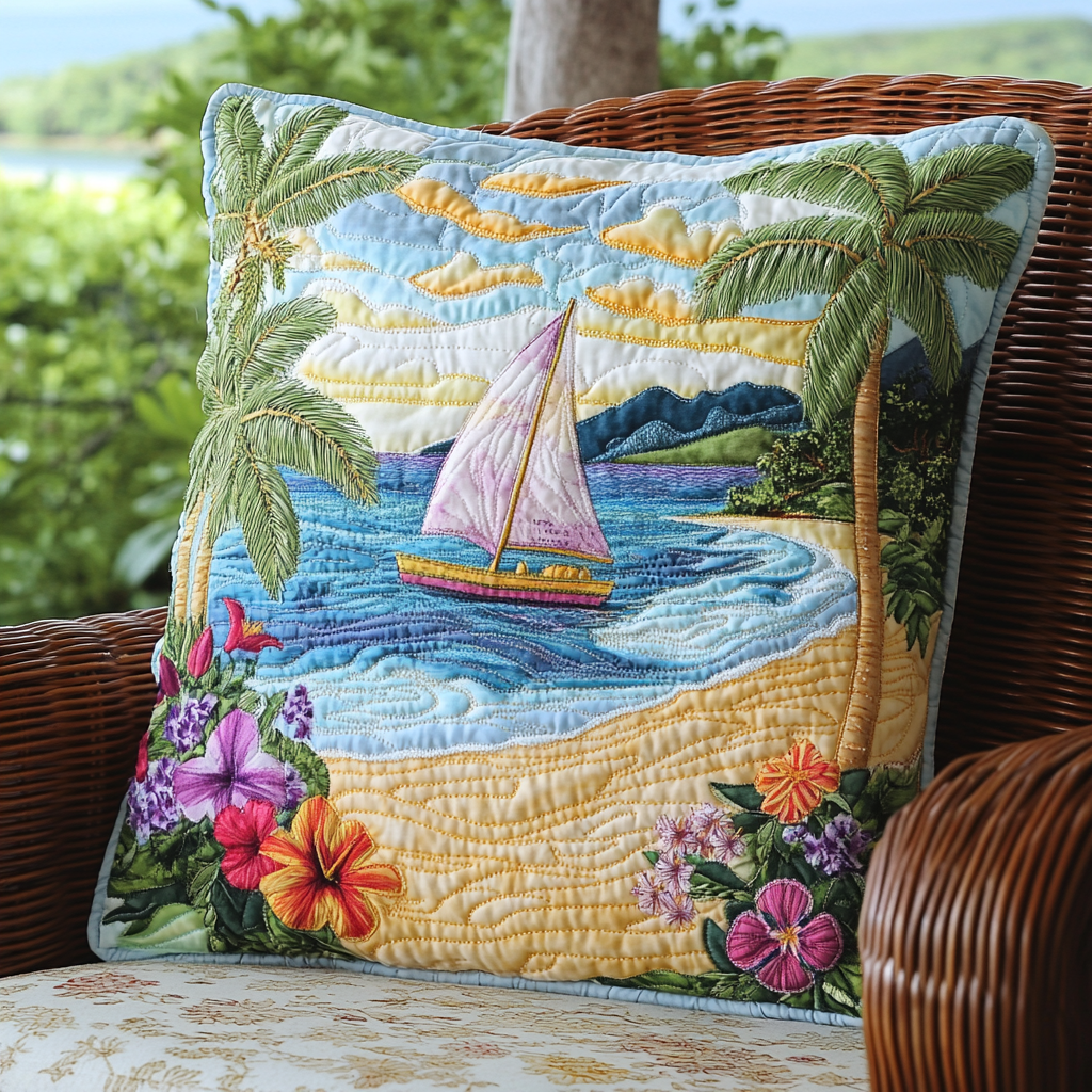 Beach Escape Quilted Pillow Case Throw Pillow Cases Beach Gifts For Men