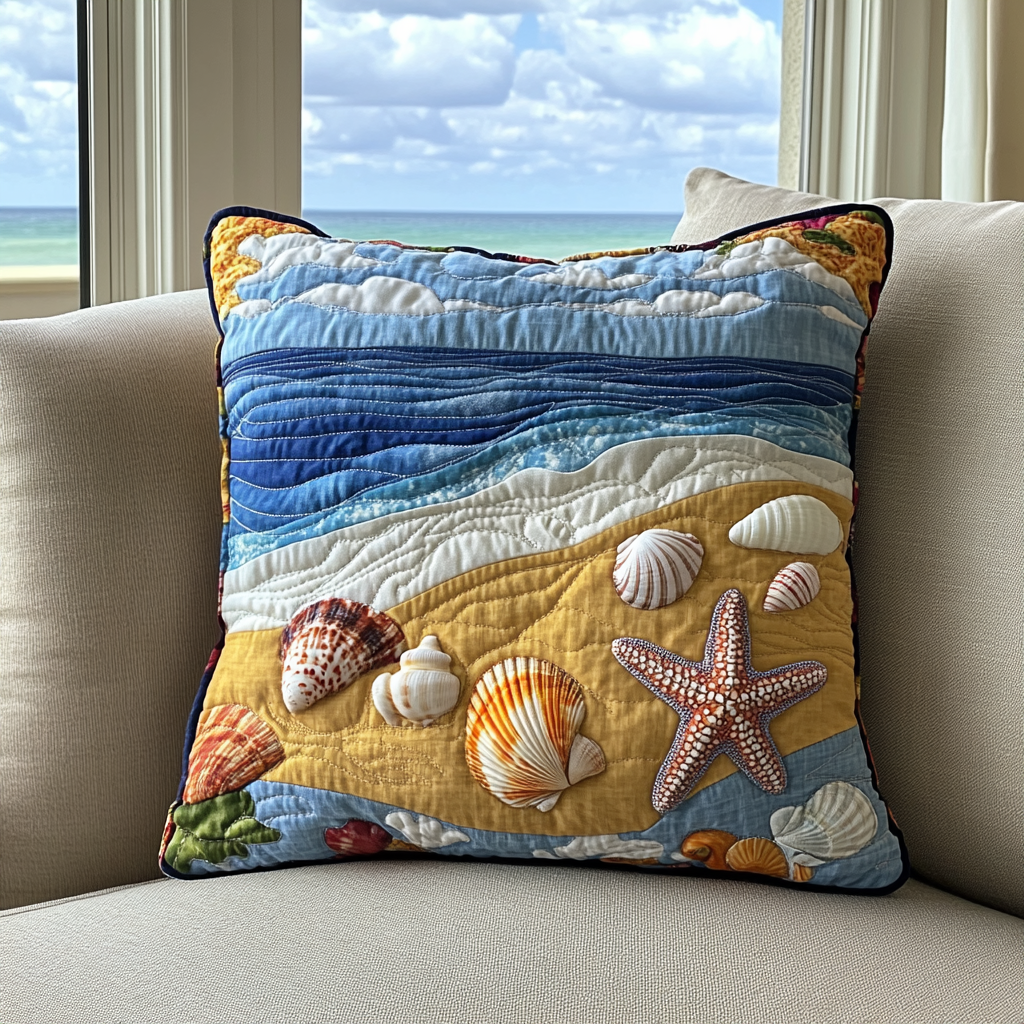 Beach Escape Quilted Pillow Case Throw Pillow Cases Gifts For Sea Lovers