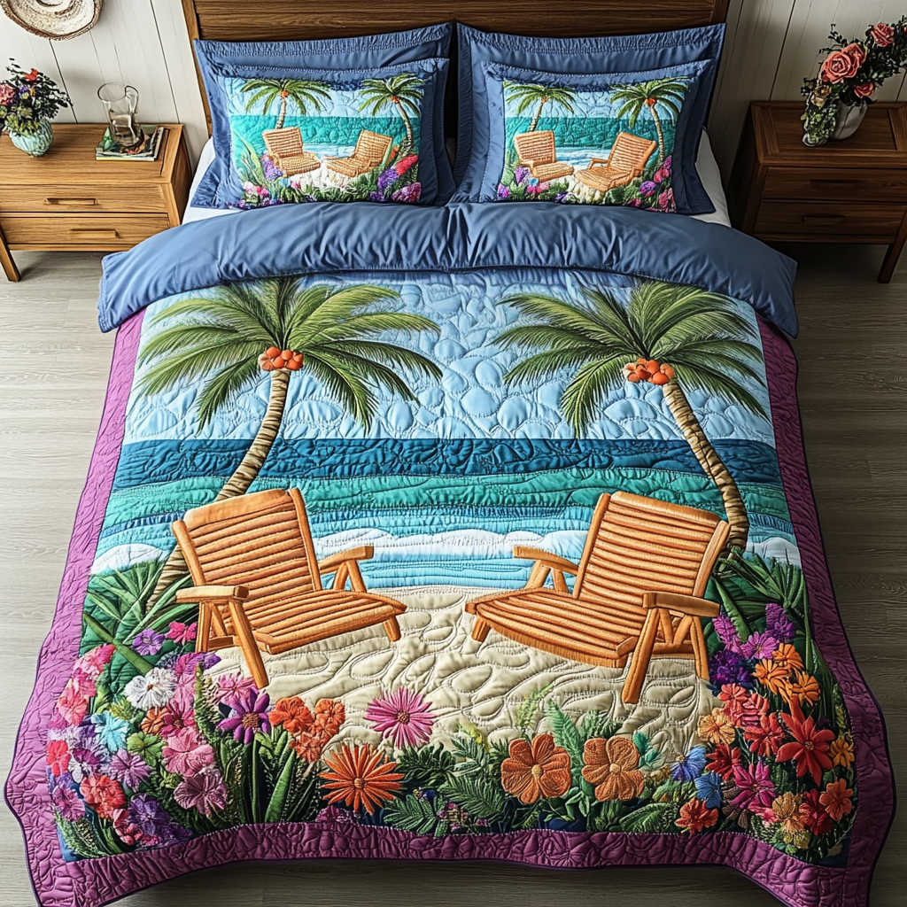 Beach Haven Quilted Bedding Set Holiday Duvet Covers Best Gifts For Surfer Boyfriend