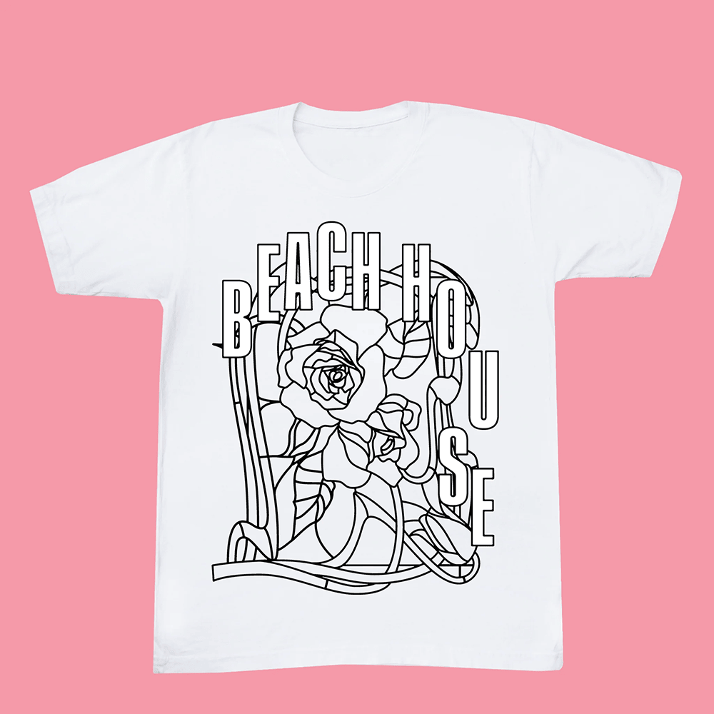 Beach House Merch Rose Stained Glass White T-Shirt Great Father's Day Gifts