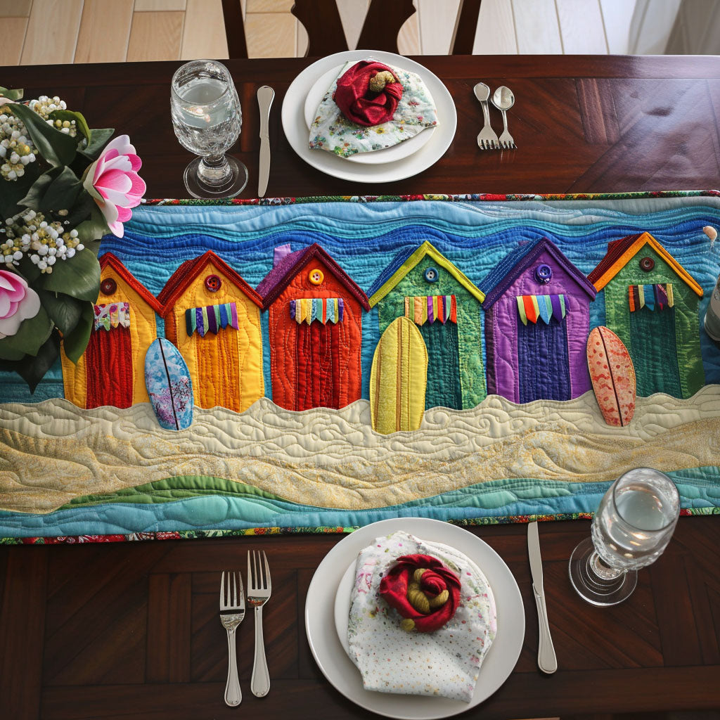 Beach House Vibes Quilted Table Runner Beach Table Runner Unique Gifts For Wife