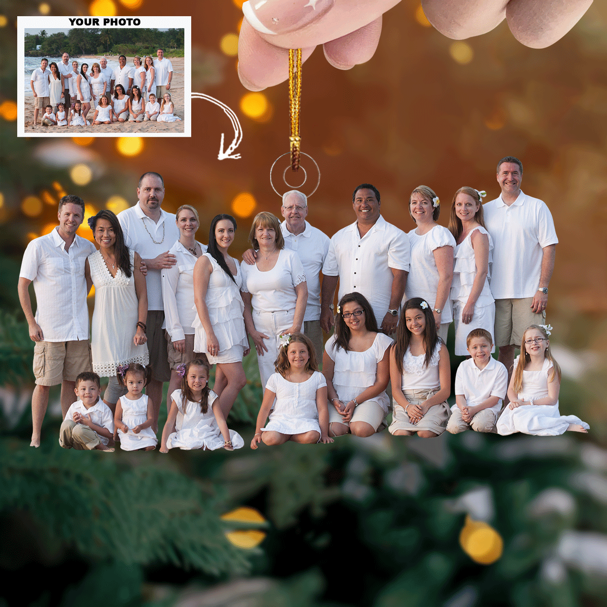 Beach Reunion Personalized Photo Mica Ornament Gift For Family Family Members