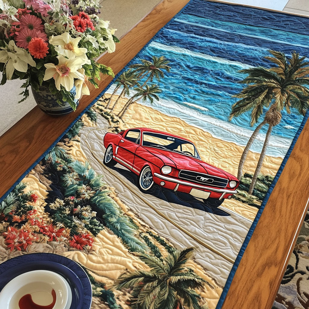 Beach Roadster Quilted Table Runner Beach Table Runner Family Presents