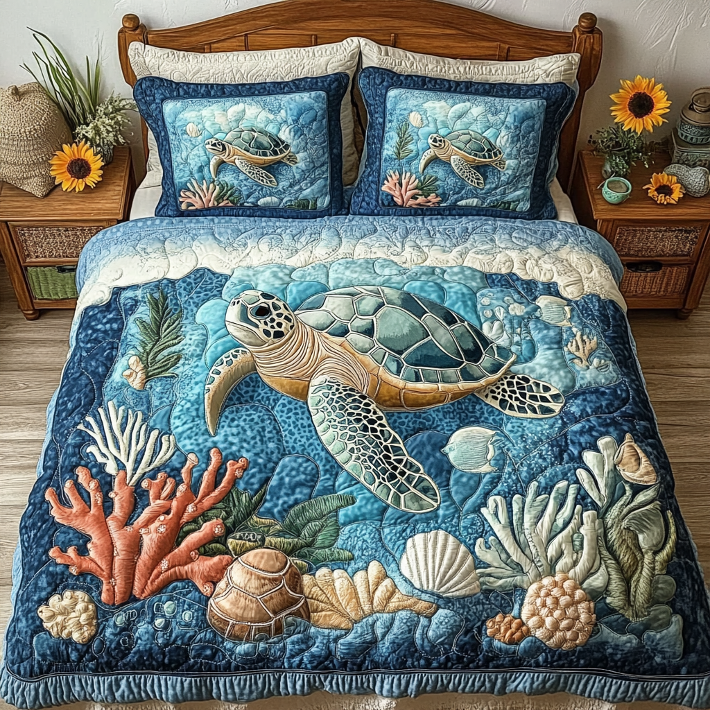 Beach Vibes Quilted Bedding Set Best Bed Sheet Set Lighthouse Gifts For Her