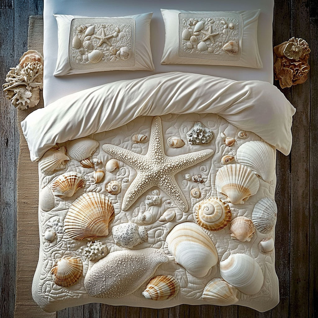 Beachcomber Delight Quilted Bedding Set Duvet Cover Bedspread Best Gifts For Lovers