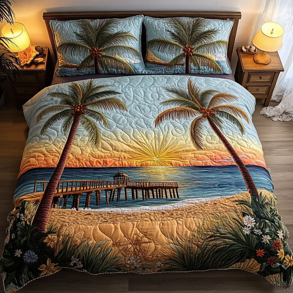 Beachfront Bliss Quilted Bedding Set Best Bed Sheet Set Fishing Themed Christmas Gifts