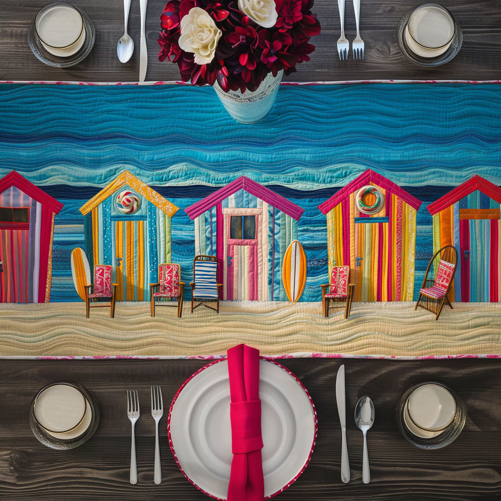 Beachfront Bliss Quilted Table Runner Coastal Table Runner Best Birthday Gifts For Mom