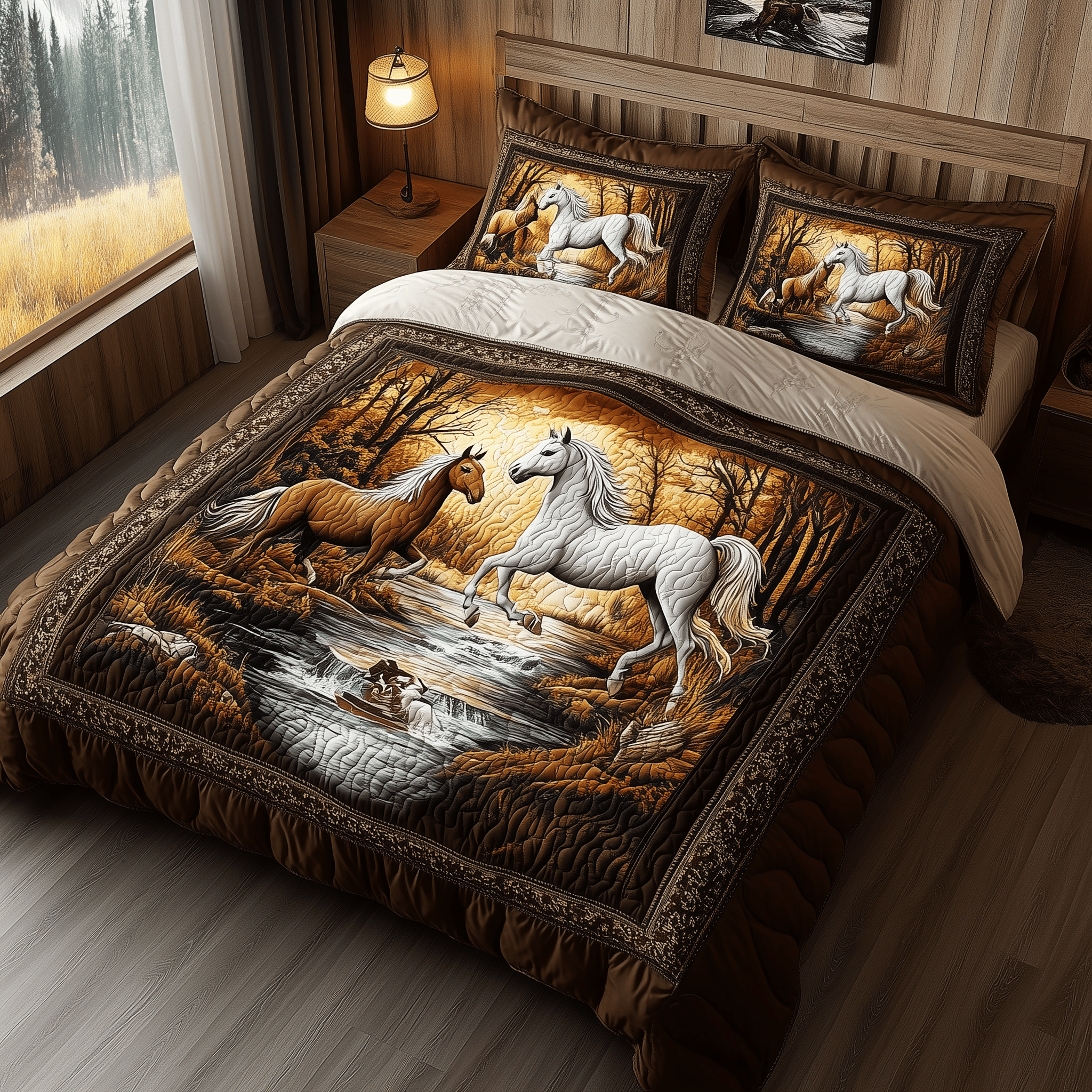 Beachside Runners Quilted Bedding Set Holiday Xmas Bedding Set Romantic Christmas Gifts