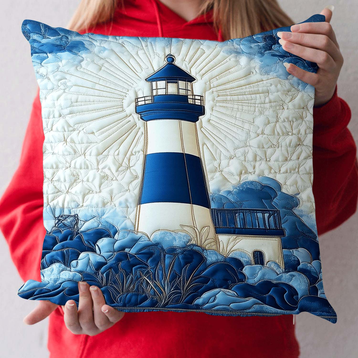Beacon Breeze Quilted Pillow Case Aesthetic Home Decor Gifts For Girlfriend