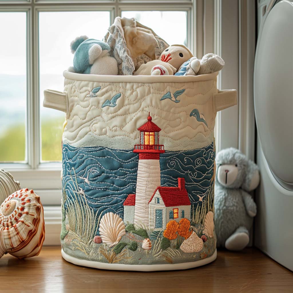 Beacon By Sea Quilted Laundry Basket Summer Merch Vibes