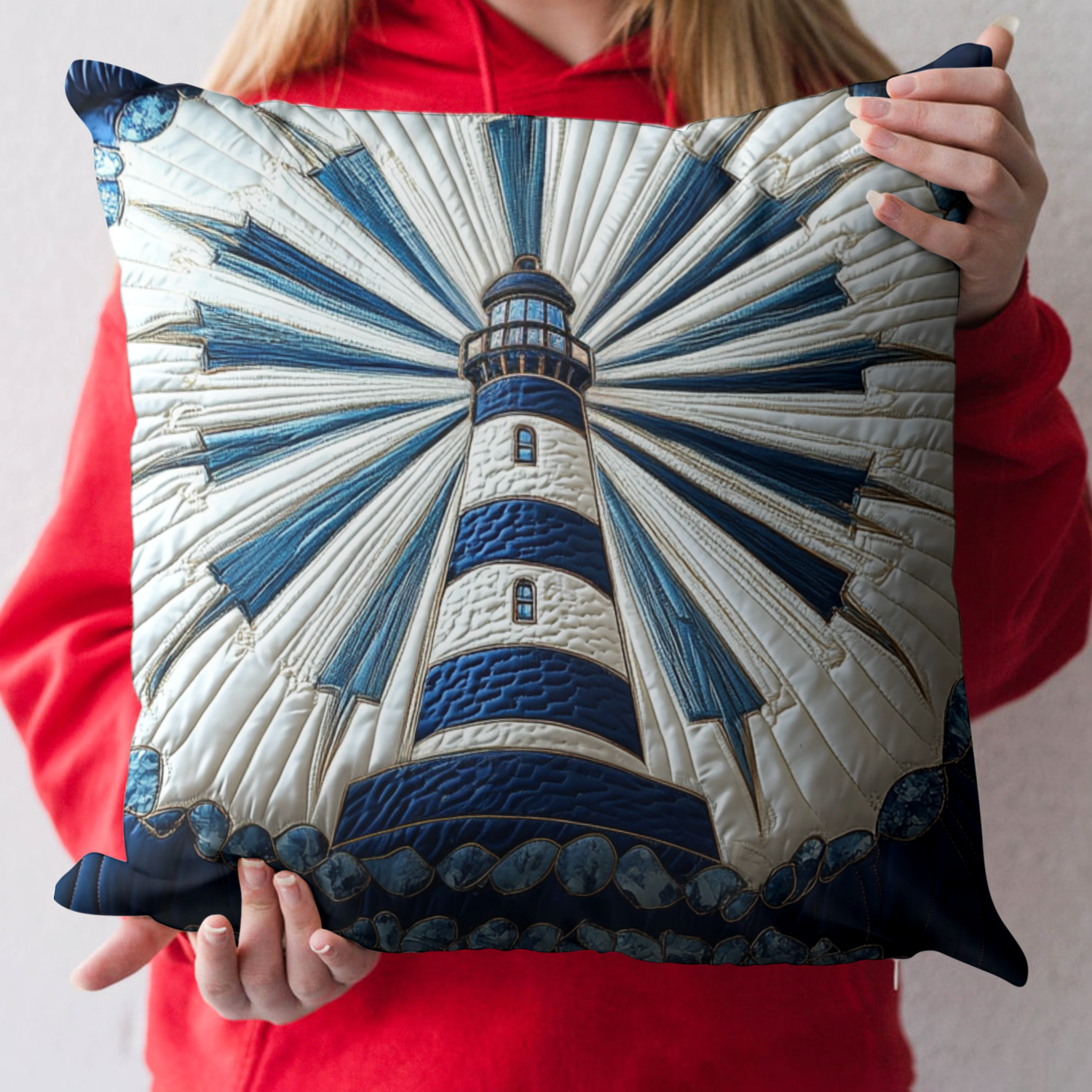 Beacon Glow Quilted Pillow Case Decorative Throw Pillow Covers Lighthouse Gifts For Mom