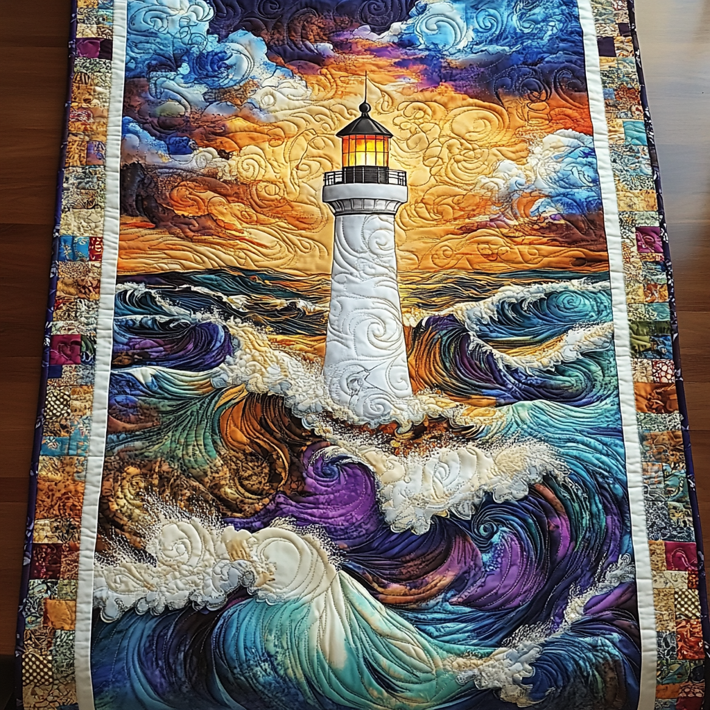 Beacon Glow Quilted Table Runner Dining Room Table Decor Lighthouse Gifts For Mom