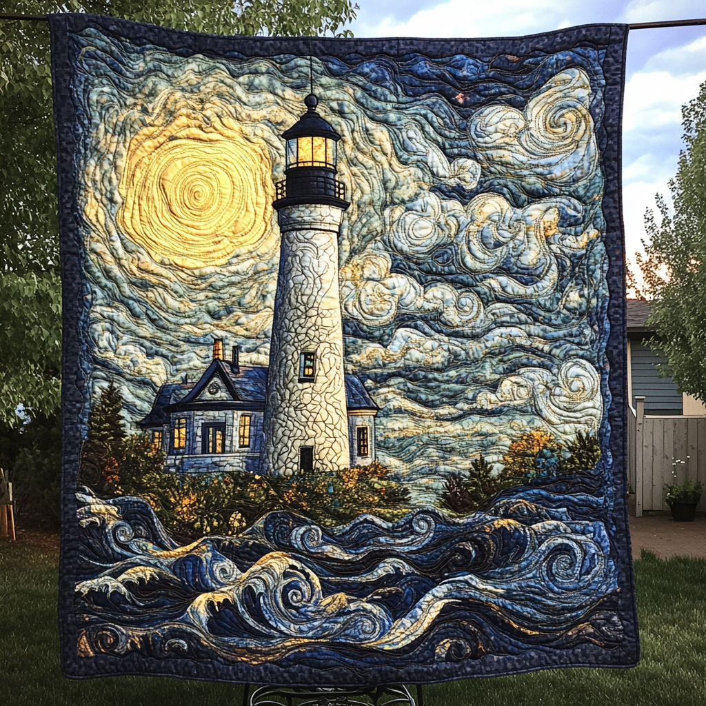 Beacon of Serenity Quilted Blanket Christmas Blanket Gift