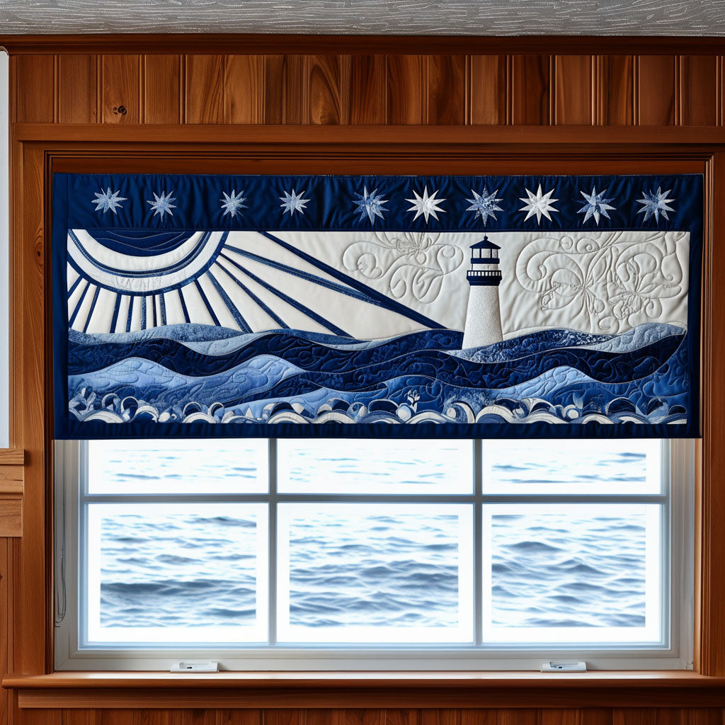 Beacon of Serenity Quilted Valance Quilted Kitchen Valance Unique Gift For Daughter