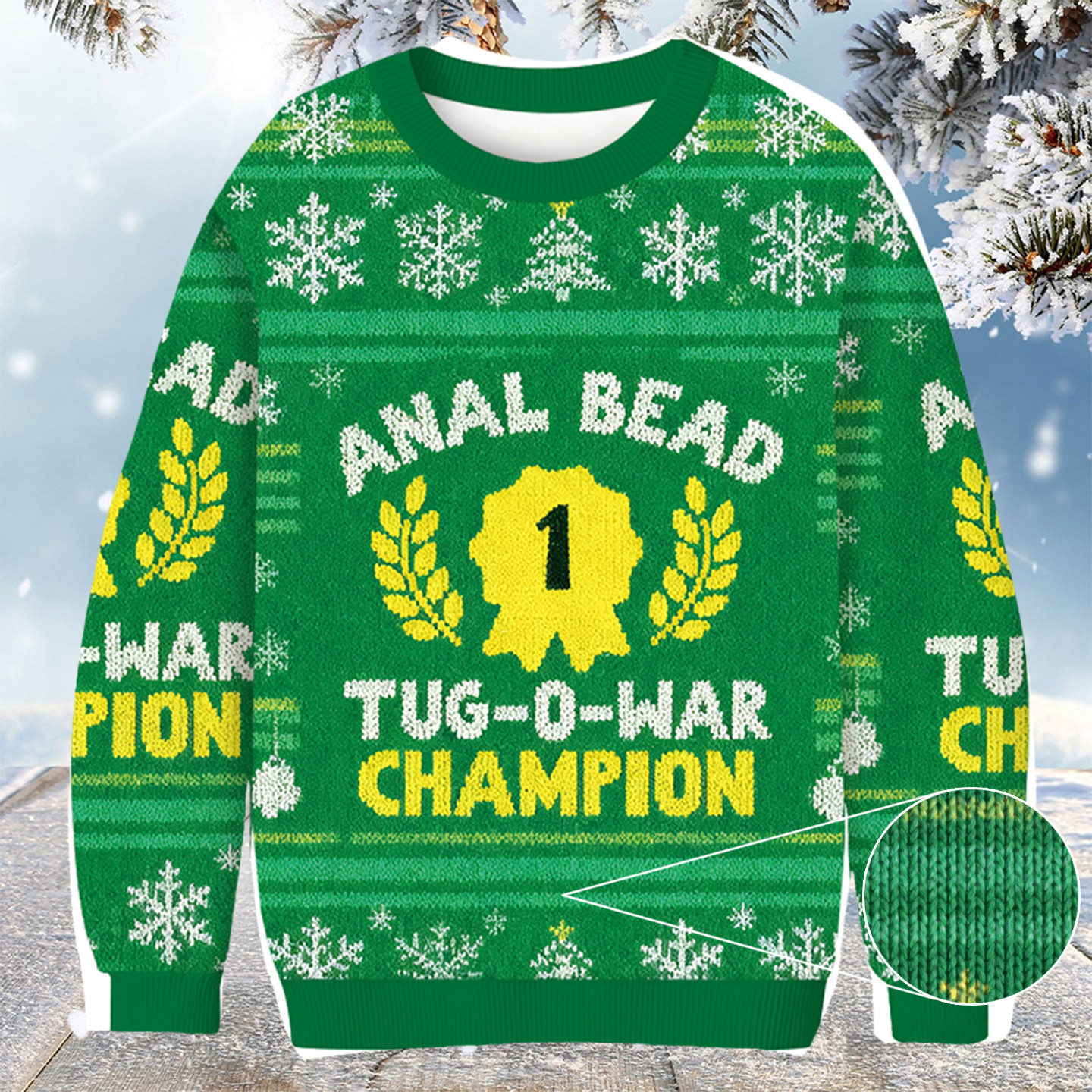 Bead Tug O War Champion Funny Green Christmas Ugly Sweater Xmas Gifts For Brother