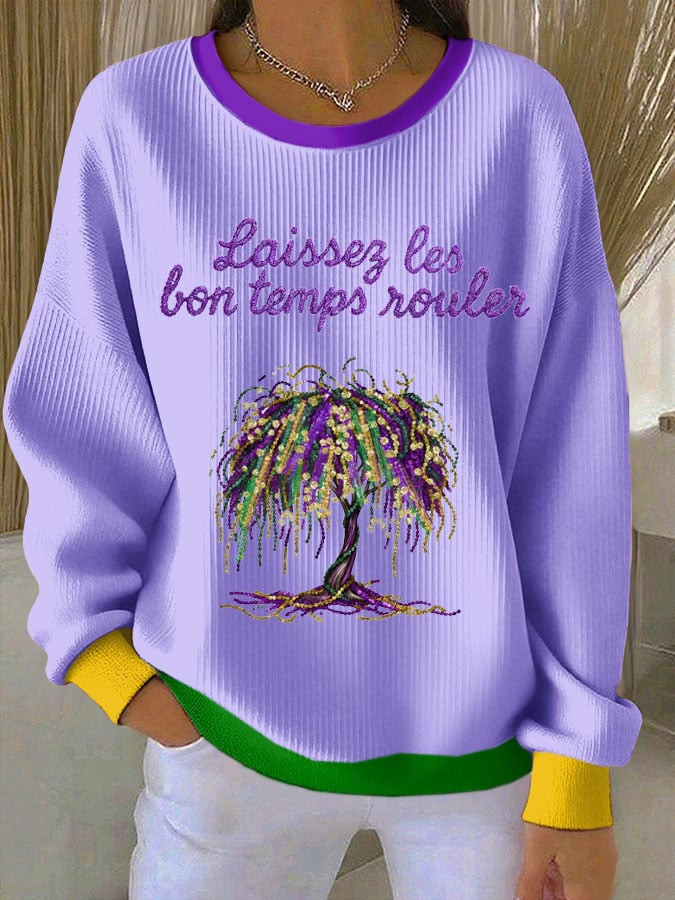 Beads Tree Mardi Gras Sweatshirt Mardi Gras Women's Shirts Present For Mom