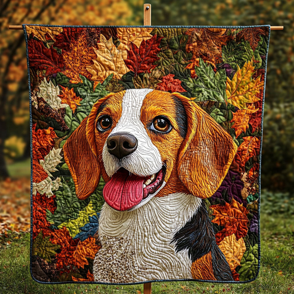 Beagle Autumn Delight Quilted Blanket Cute Blankets For Bed