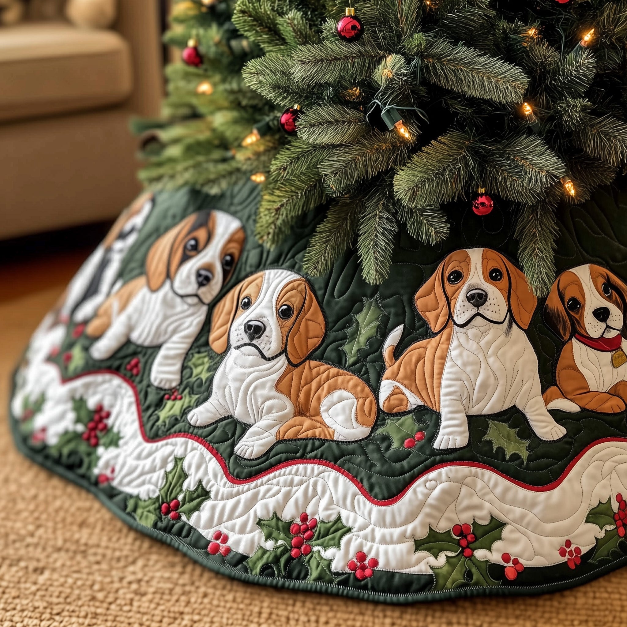 Beagle Christmas Tree Skirt Adorable Beagle Christmas Cozy Festive Pet Lover Gift