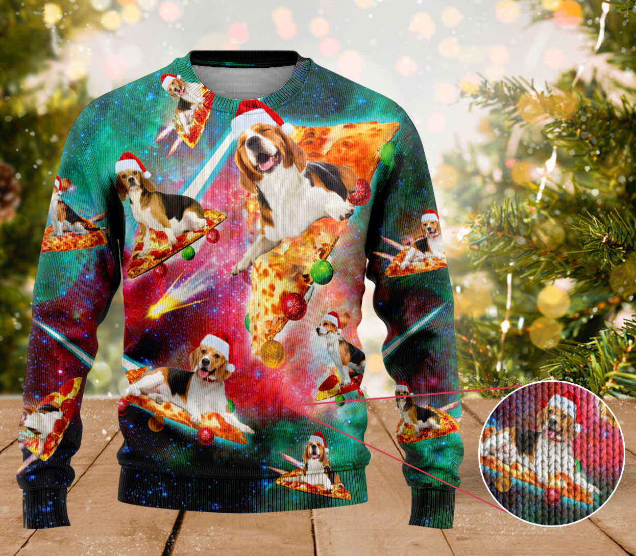 Beagle Dog Pizza Ugly Sweater Cute Xmas Sweater Best Gifts For Dog Owners