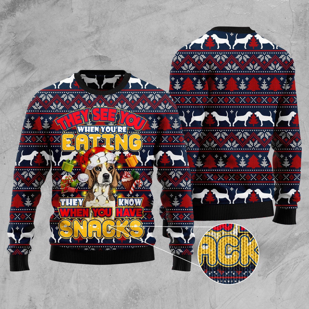 Beagle Dog  Ugly Christmas Sweater Funny Ugly Christmas Sweater Best Secret Santa Gifts