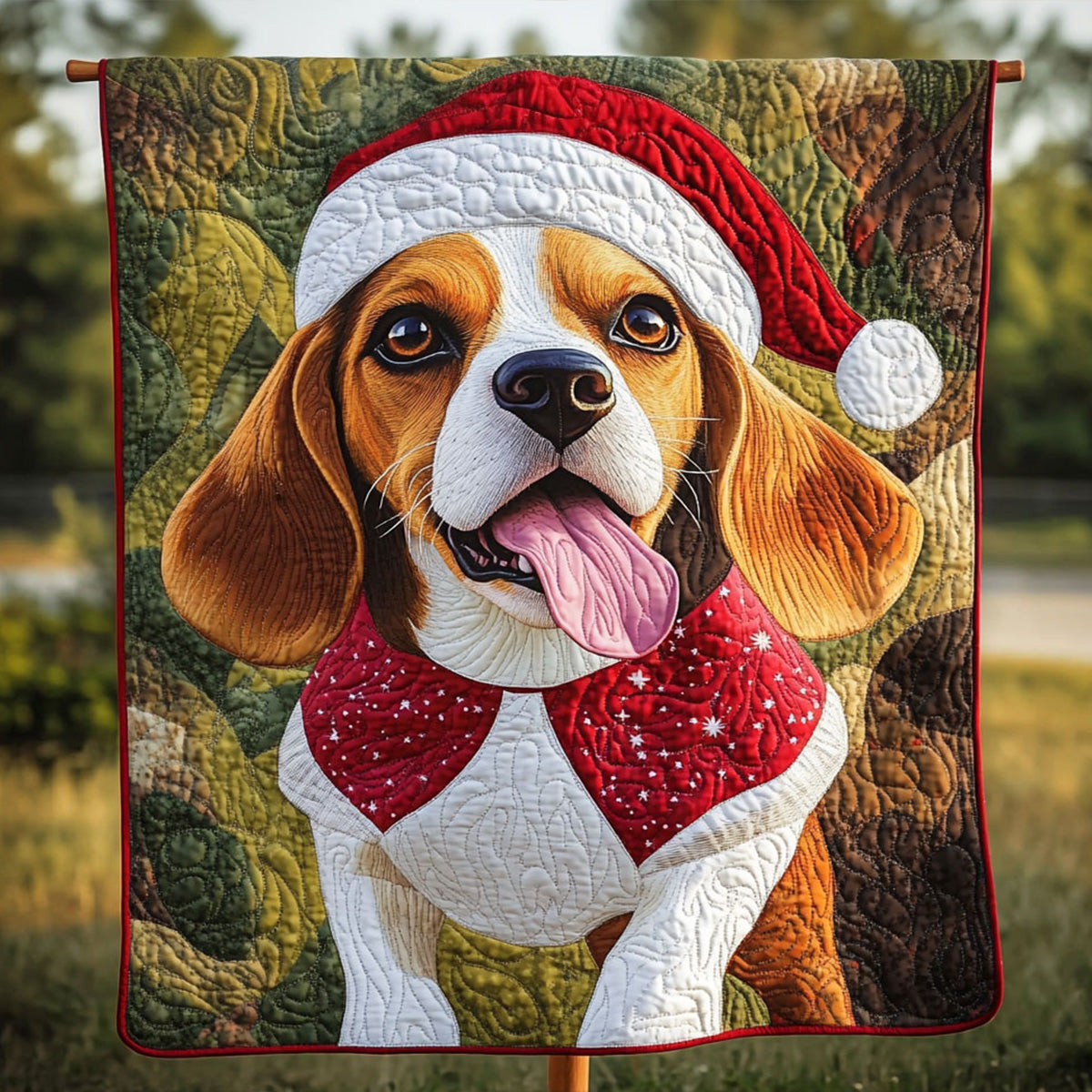 Beagle Festive Spirit Quilted Blanket Cute Blankets For Bed