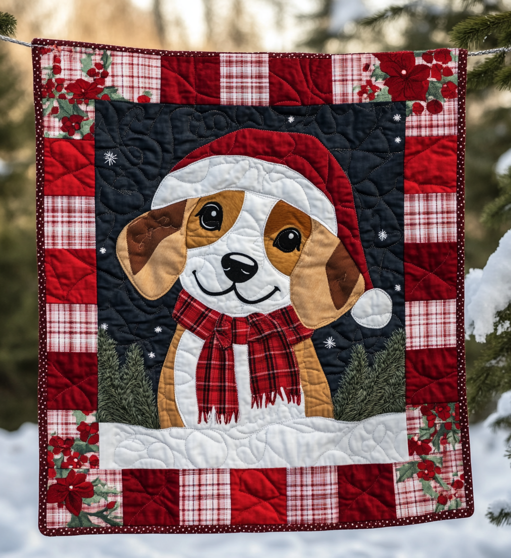 Beagle Frosty Fun Quilted Blanket Cute Blankets For Bed