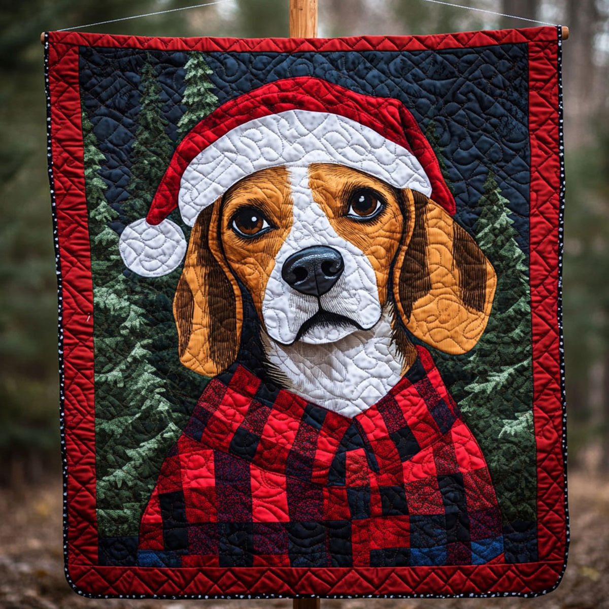 Beagle Holiday Magic Quilted Blanket Cute Blankets For Bed
