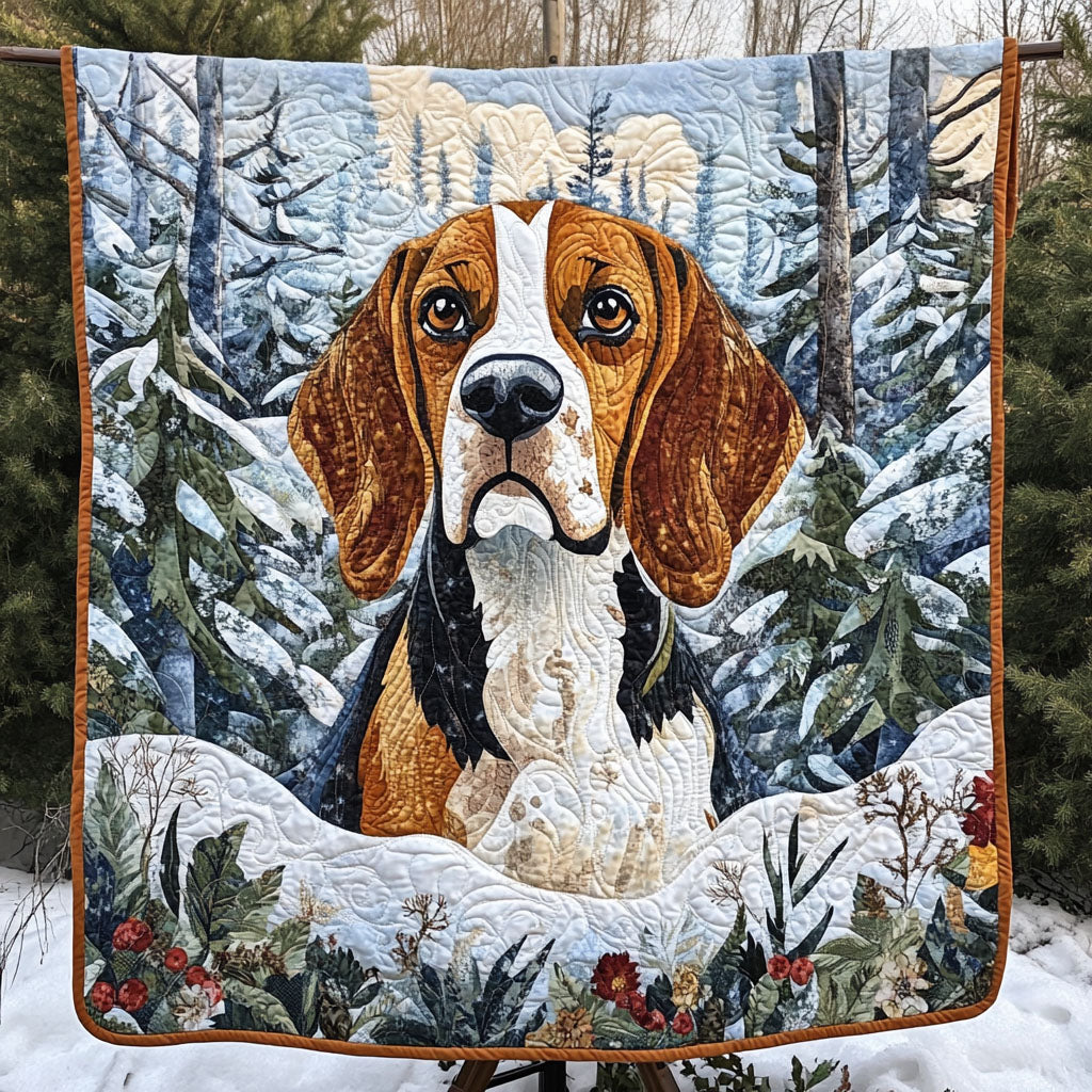 Beagle in the Woods Quilted Blanket Cute Blankets For Bed