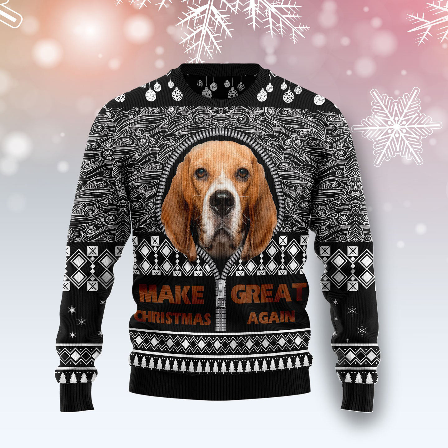Beagle Make Christmas Great Again Ugly Christmas Sweater Holiday Clothing Beagle Dad Gifts