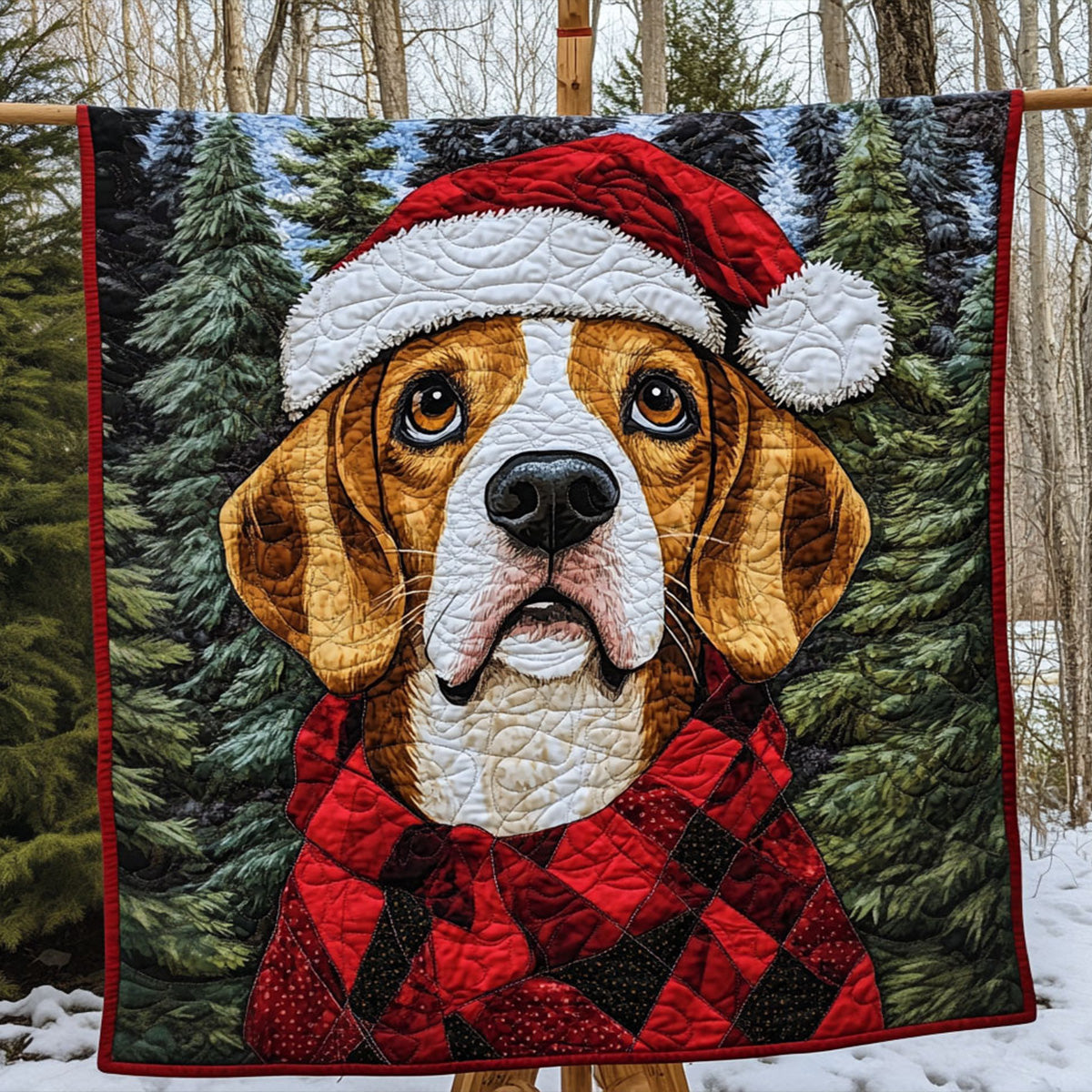 Beagle Merry Moments Quilted Blanket Cute Blankets For Bed