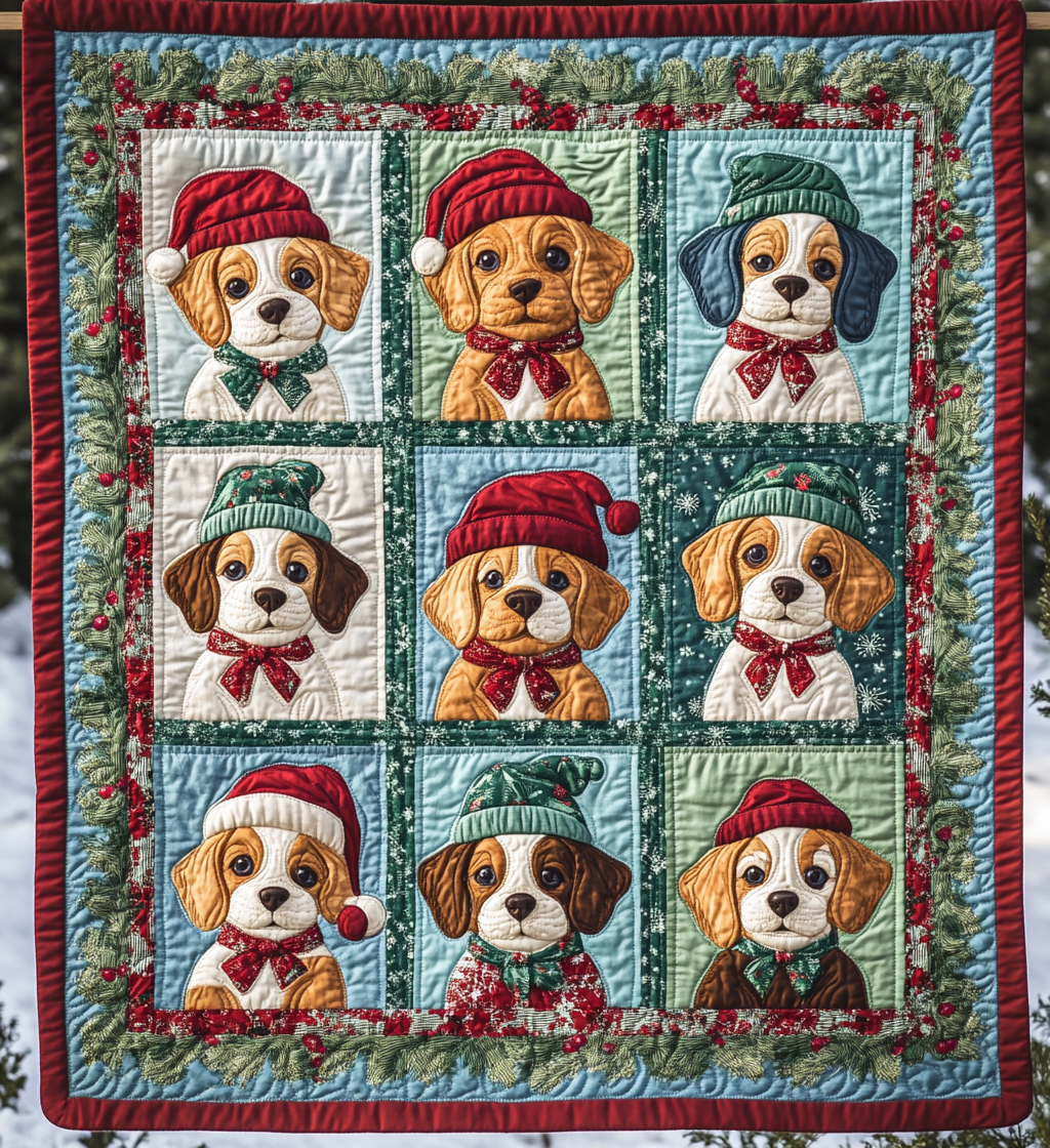 Beagle Noel Night Quilted Blanket Cute Blankets For Bed