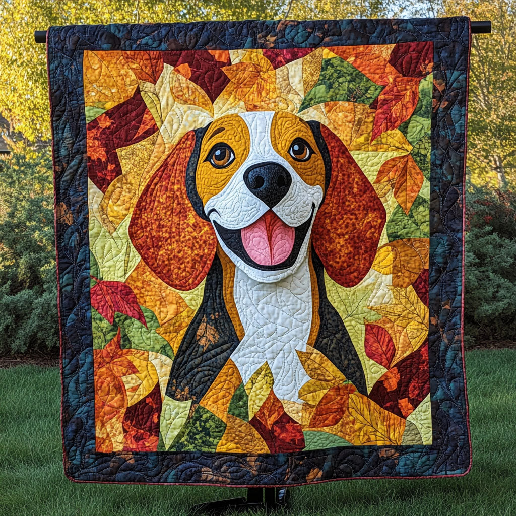 Beagle Seasonal Splendor Quilted Blanket Cute Blankets For Bed