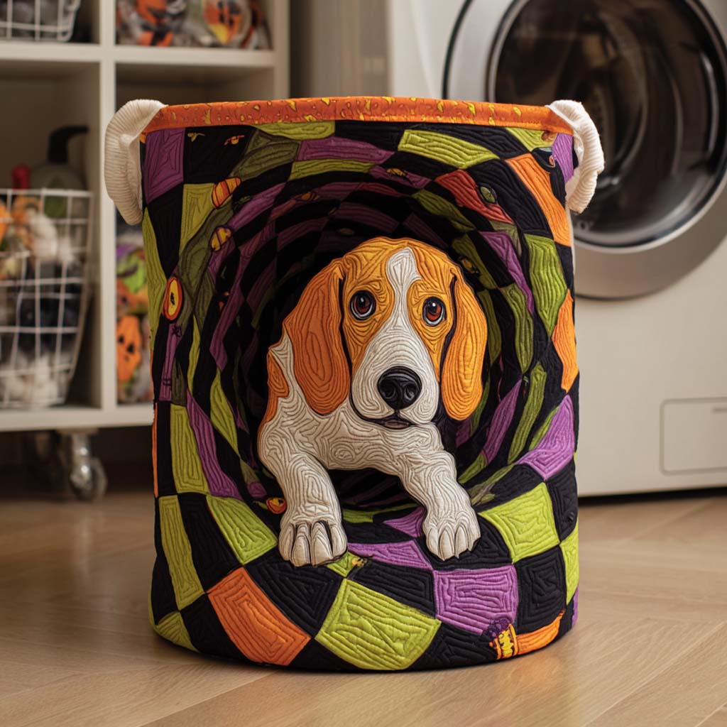 Beagle Spiral Tunnel Quilted Laundry Basket Great Idea For New Home