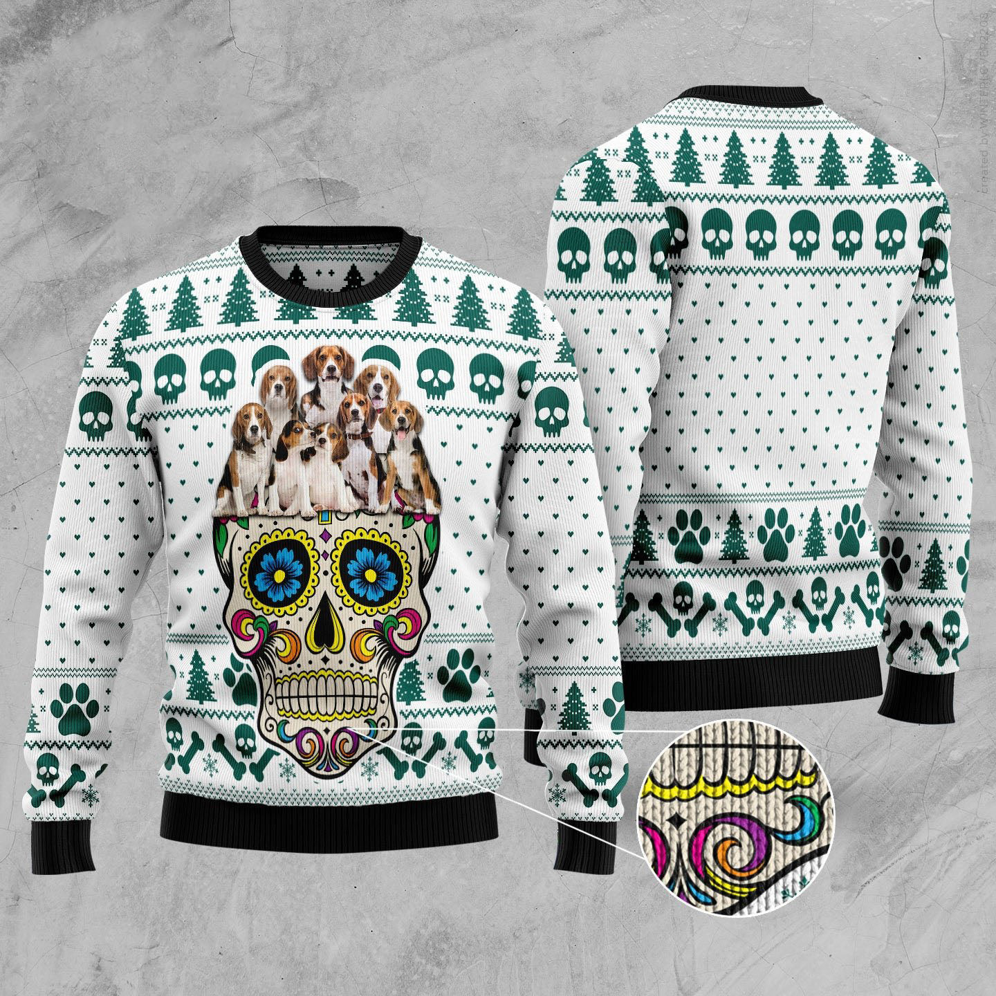 Beagles Dog Sugar Skull Ugly Christmas Sweater Animal Design Christmas Gifts For Her