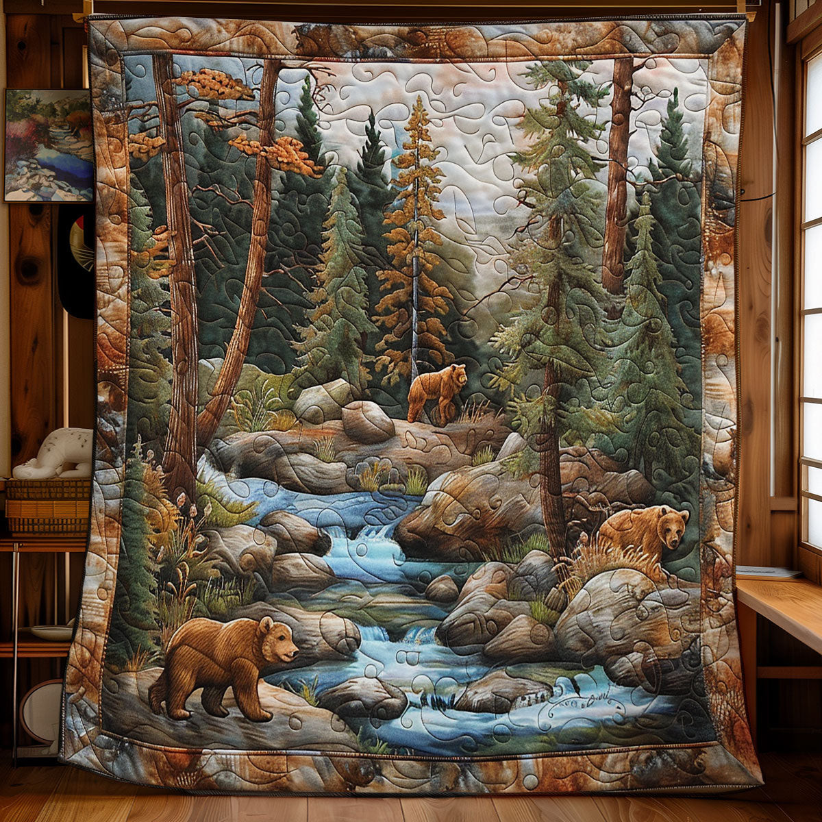 Bear Alpine Wilderness Quilt Blanket Couch Blanket Meaningful Gifts For Mom