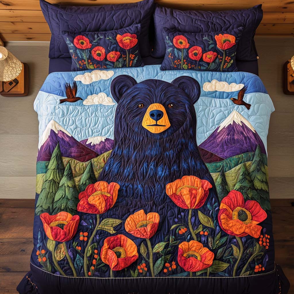Bear Bliss Quilted Bedding Set Ultra-Soft Bedding Set for a Hotel-Like Experience