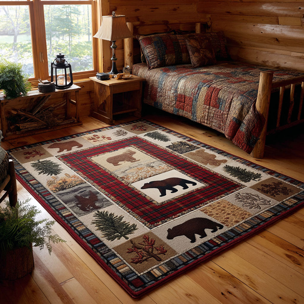 Bear Creek Area Rug Unique Front Door Decor Birthday Presents For Deer Lovers