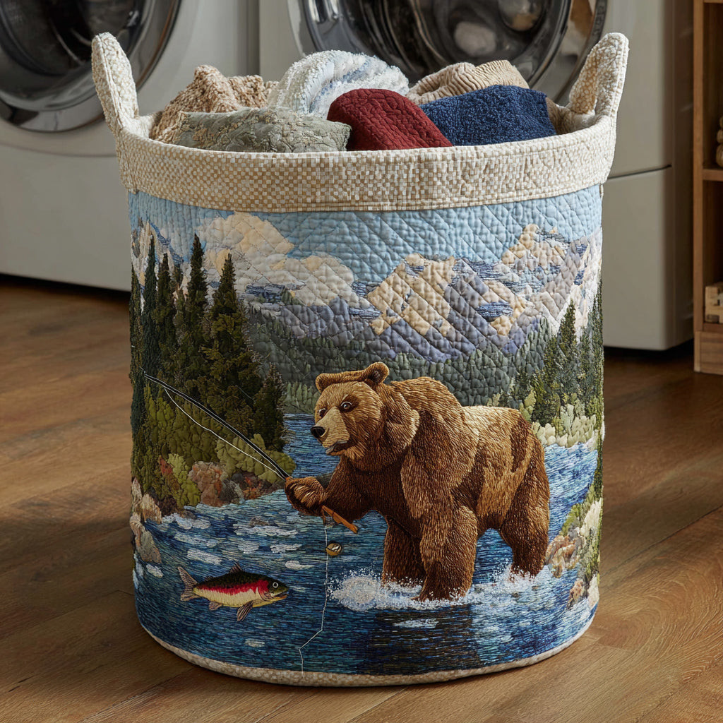 Bear Creek Quilted Laundry Basket Useful Quilted Basket Gift That Blends Style and Function