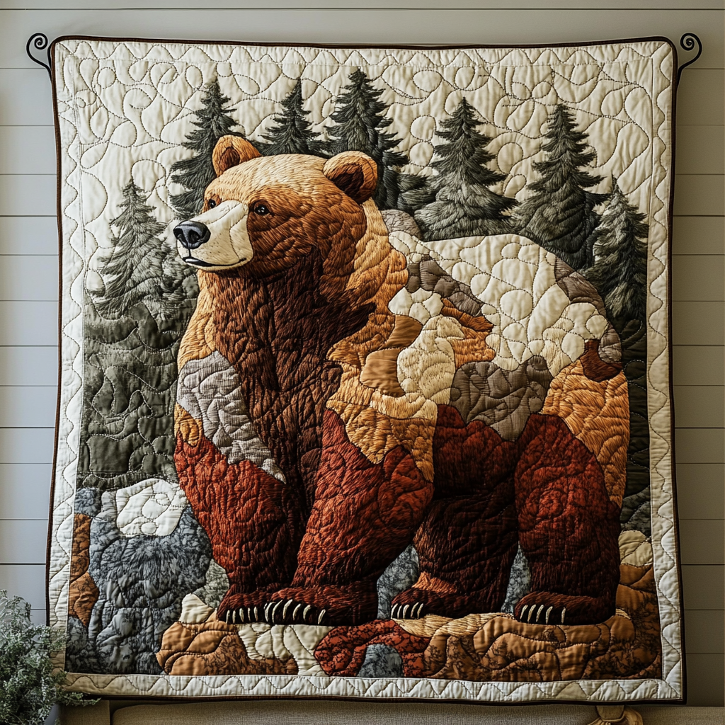 Bear Creek Trail Quilted Blanket Sofa Couch Throw Blanket Gift Ideas For Bear Lovers