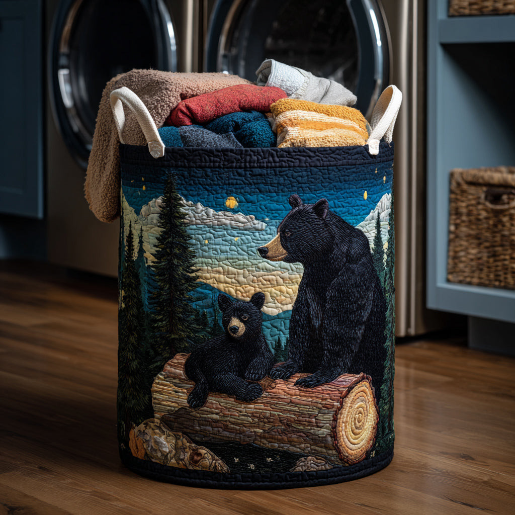Bear Den Quilted Laundry Basket Premium Quilted Laundry Basket with Sturdy Handles