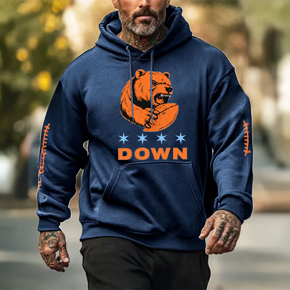 Bear Down Football Hoodie Chicago Bears Hooded Sweatshirt Football Gifts For Father