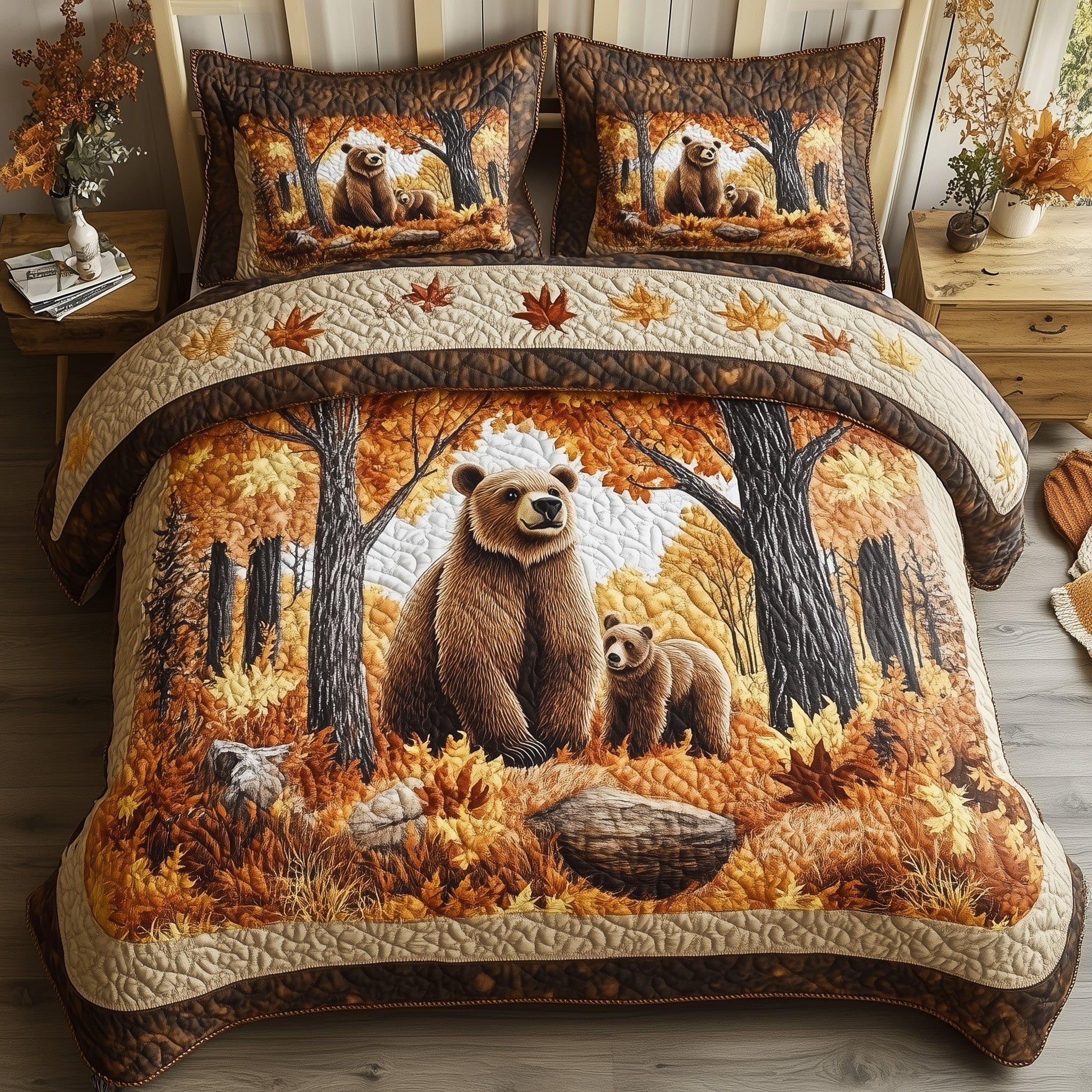 Bear Family Duvet Cover Set New Year Merch Gift