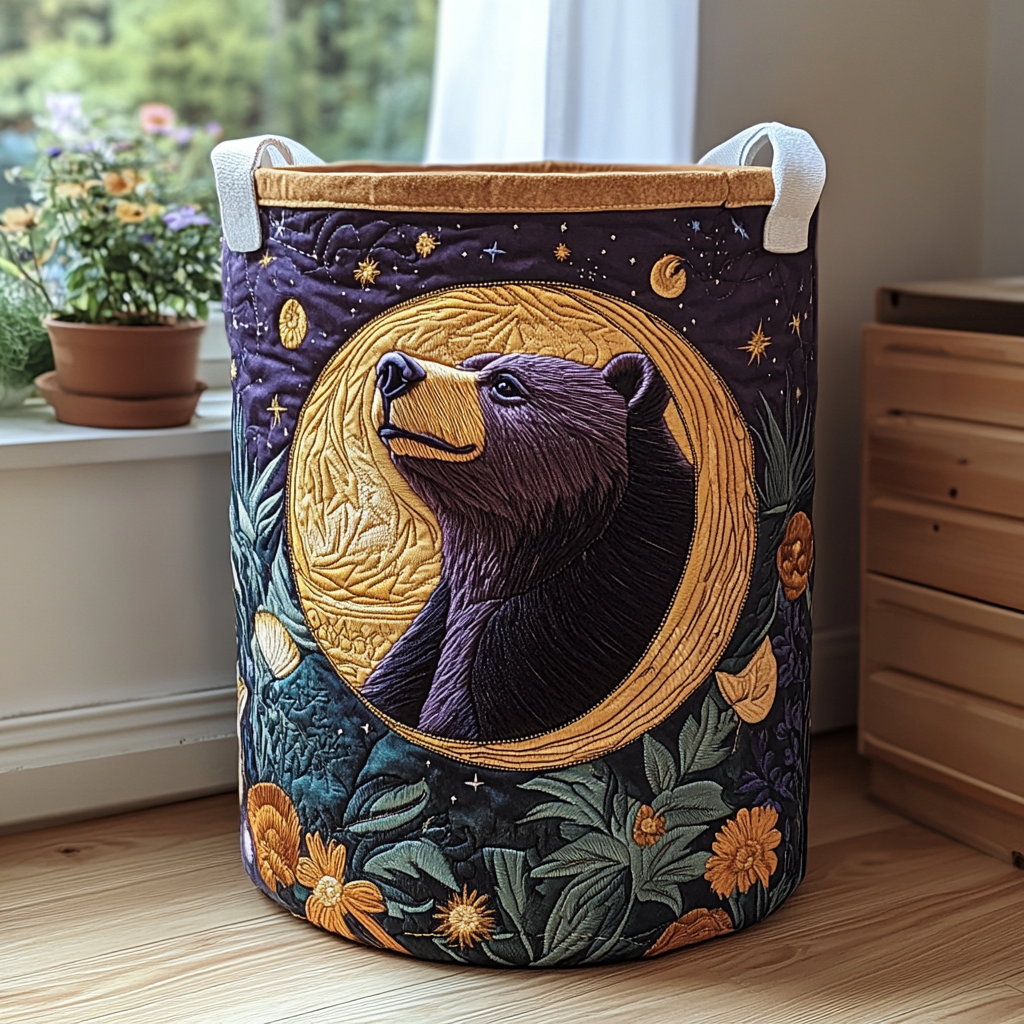 Bear Grove Quilted Laundry Basket Gift Idea For Busy Families