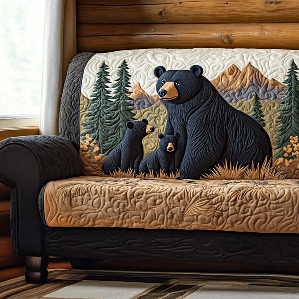 Bear Haven Quilted Sofa Cover Sofa And Loveseat Covers Household Christmas Gifts