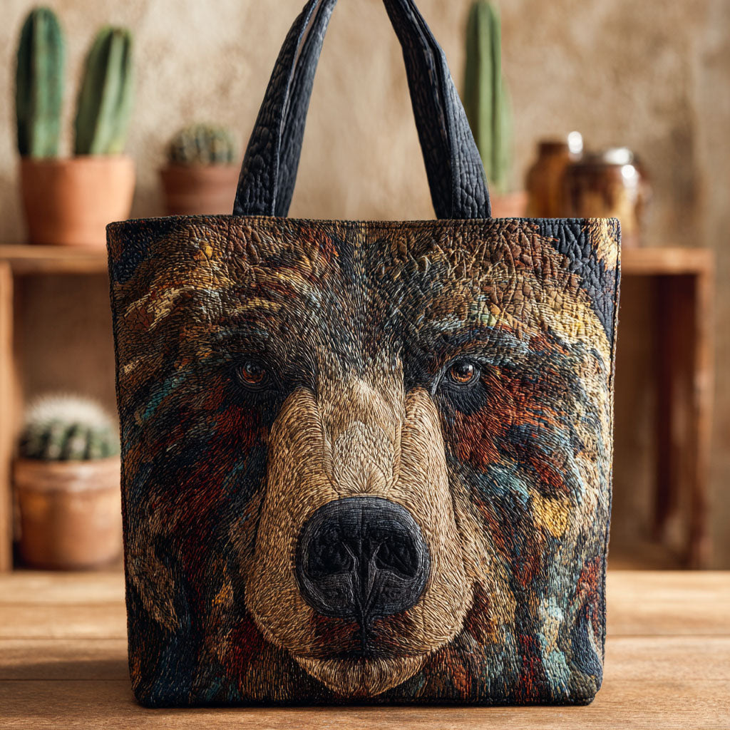Bear Hollow Quilted Tote Bag Best Unique Gifts For Bear Lovers
