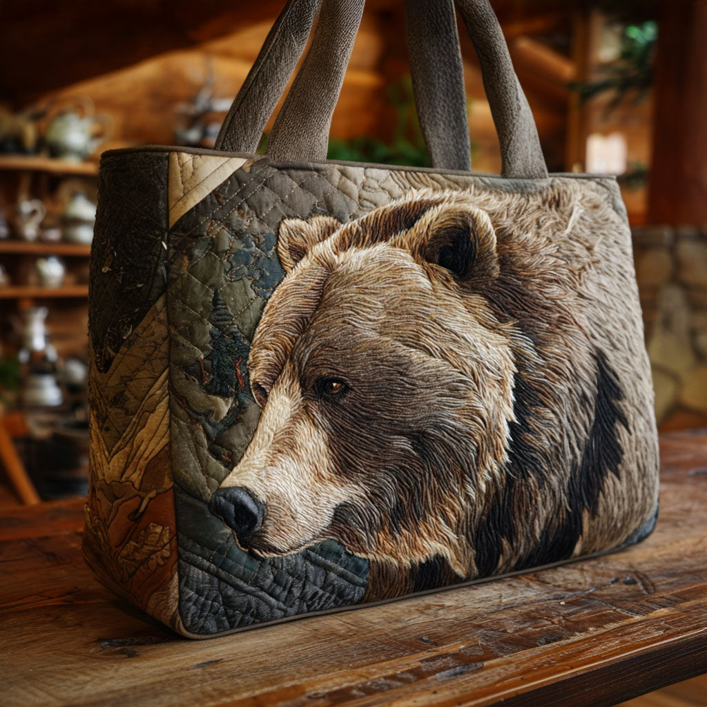 Bear Meadow Quilted Tote Bag Bear Mother's Day Gifts