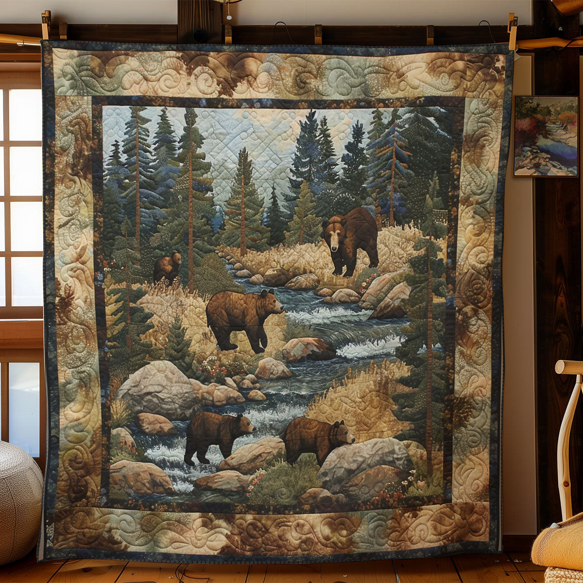 Bear Mountain SQuilt Blanket Couch Blanket Useful Gifts For Dad
