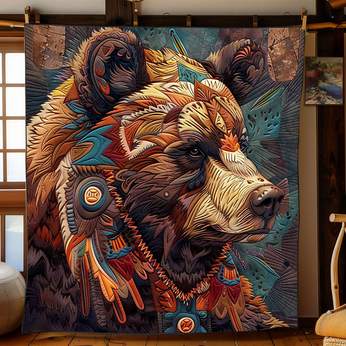 Bear Native America Quilt Blanket Large Sofa Throws Special Birthday Gifts For Grandma