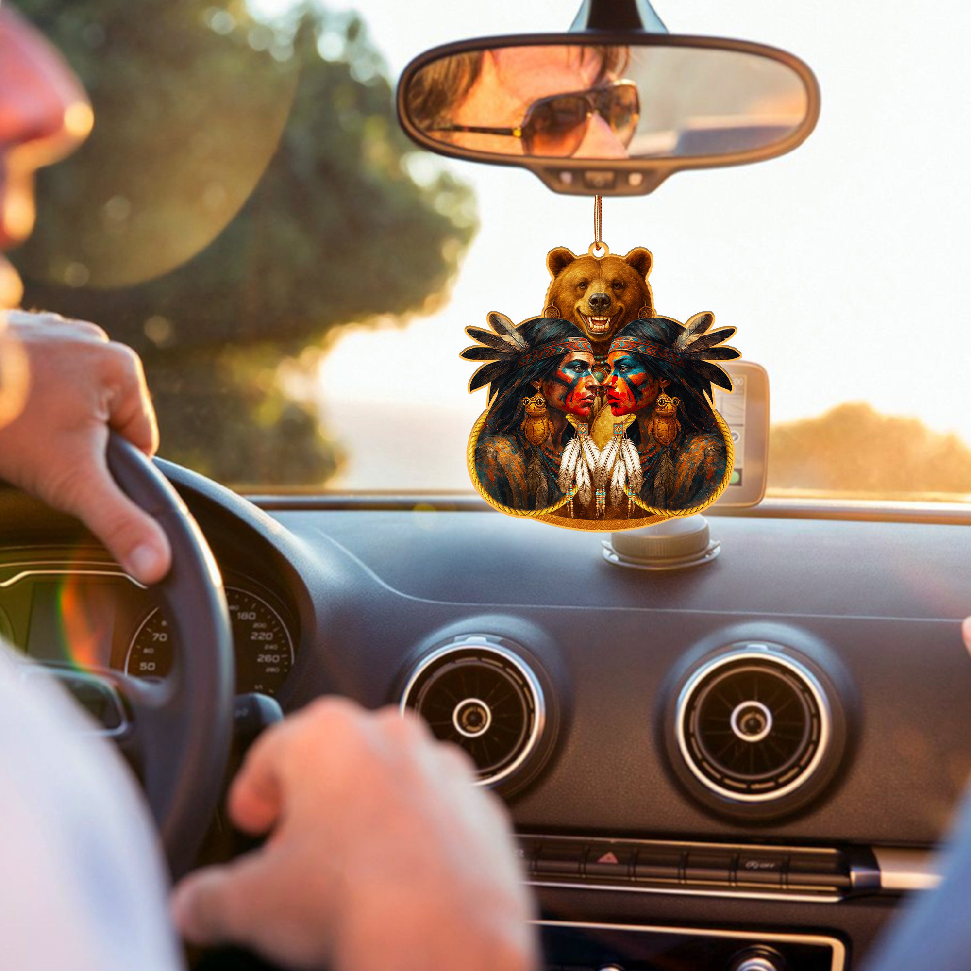 Bear Native American Christmas Car Ornament Animal Themed Home Decor Xmas Gifts